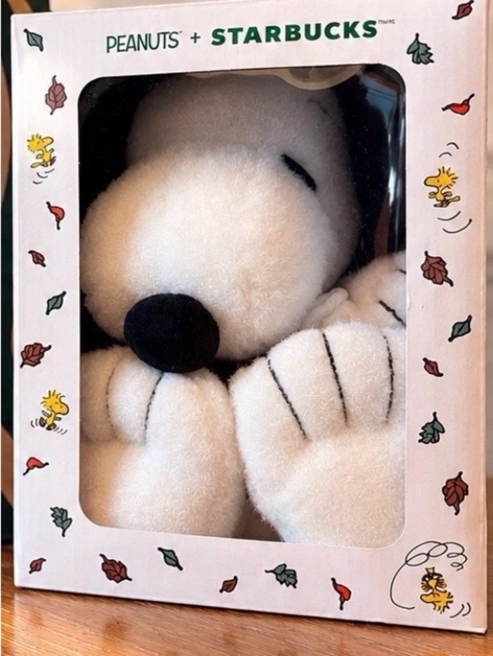 Starbucks White Snoopy Plush Dog Toy with Black Nose
